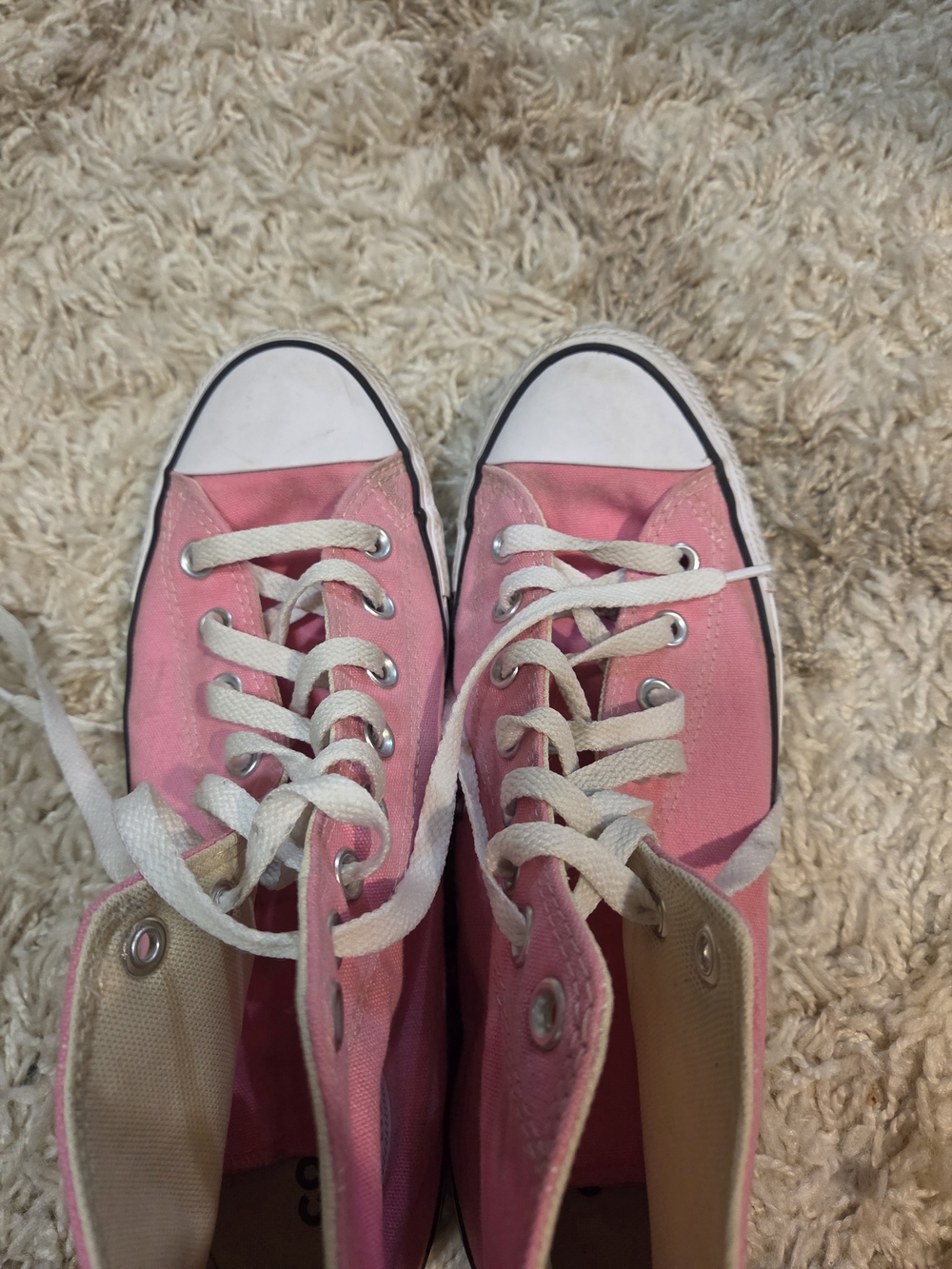 Converse Pink High-Top Canvas Sneakers with White Trim